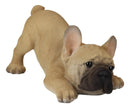 Realistic Lifelike Crouching French Bulldog Frenchie Puppy Figurine Decor