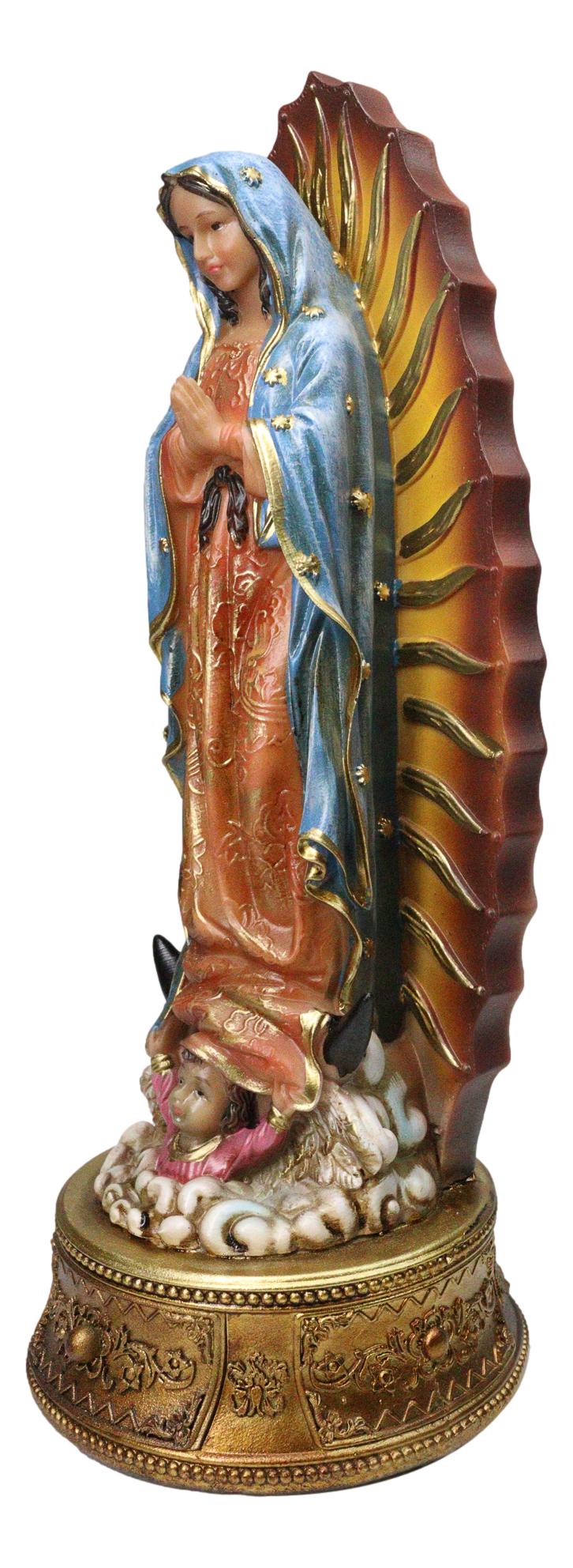 Blessed Virgin Mary Our Lady of Guadalupe with Rosary Drawer Box Figurine 9"H - Ebros Gift