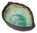 Pack Of 6 Green Midori Kannyu Ceramic Leaf Shaped Sauce Condiment Dishes 2oz