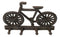 Rustic Cast Iron Hobby Pastime Bicycle Quadruple Multi Peg Wall Coat Hat Hook 8"