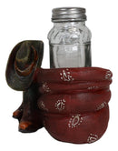 Western Cowboy Faux Leather Boots With Hat And Scarf Salt Pepper Shakers Set