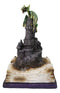 Medieval Green Dragon Perching On LED Castle With Book of Spells Figurine