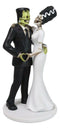 Wedding Dance Skeleton Frankenstein Skull Bride and Groom Love Sign Figurine