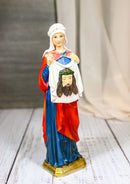 Patron Saint Veronica Holding Sudarium Veil with Jesus Face Figurine 8.25"H