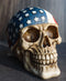 Independence Day Patriotic US Flag Stars And Stripes Skull Bandana Figurine