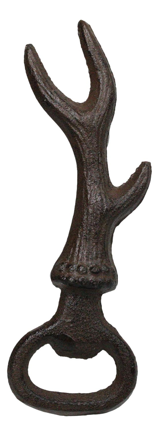 Set Of 2 Rustic Wildlife Cast Iron Stag Deer Antler Hand Beer Bottle Openers