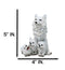 Winter Snow White Wolf Mother Sitting with 3 Adorable Cubs Family Figurine Decor