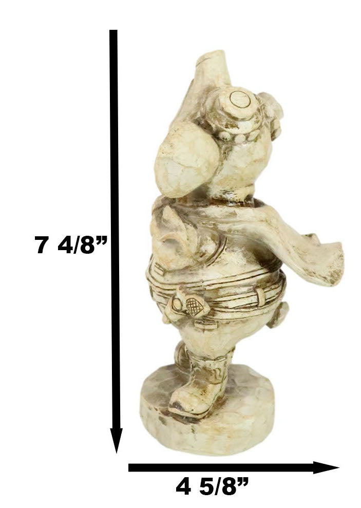 When Pigs Fly Steampunk Air Craft Pilot Aviator Pig Faux Wood Rustic Figurine