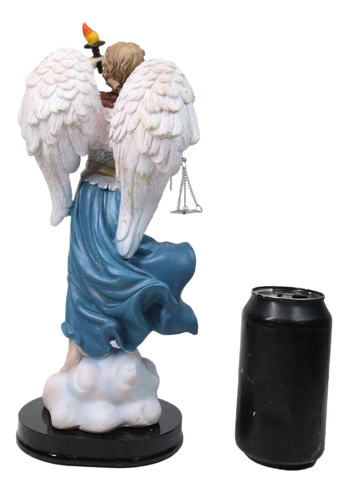 Archangel Saint Uriel Holding Torch and Scales of Justice Figurine With Base 12"