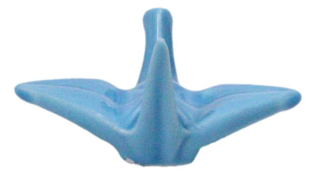 Ebros Set of 4 Ceramic Blue Japanese Origami Crane Incense Stick Holders