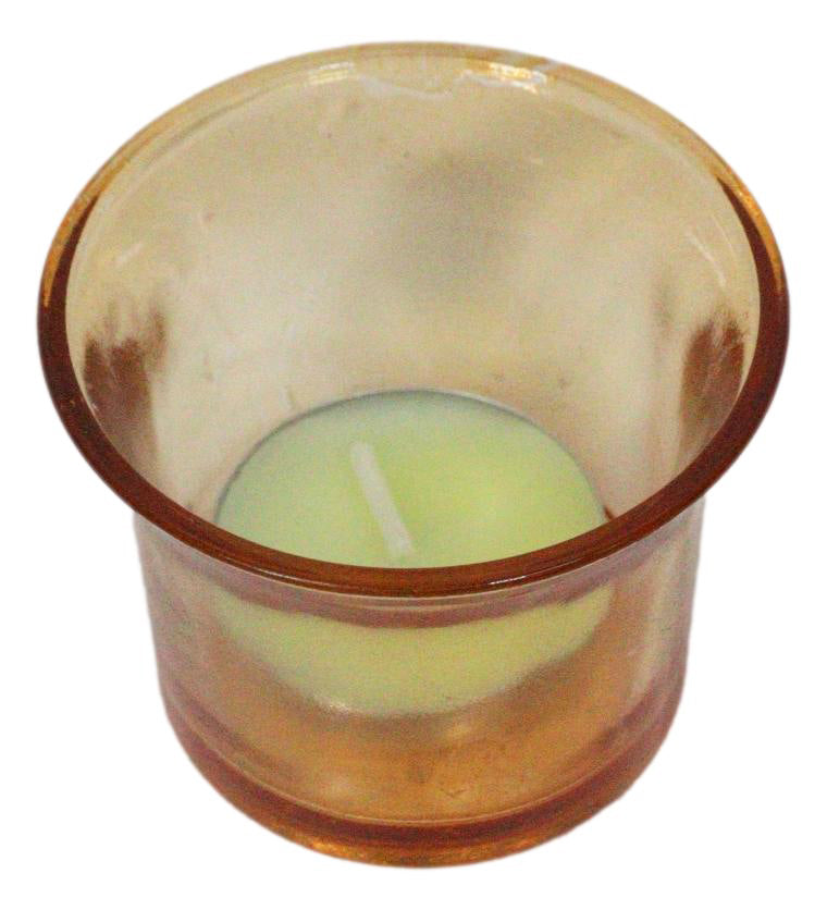 Celestial Sun Moon Christian Cross Art Glass Metal Candle Holder Wind Chime