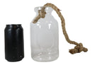 Farmhouse Rustic Country Hanging 7" H Glass Bottle Terrarium With Jute Strings