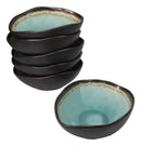 Pack Of 6 Green Crackle Midori Kannyu Wavy Round Condiment Sauce Dishes 2oz
