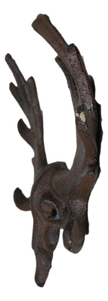 Cast Iron Western Rustic Bull Moose Head Wall Double Hooks For Keys Leashes Hats