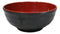 Set Of 6 Red And Black Round Ridged Body Soup Salad Rice Melamine Bowls 8"D