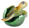 Green Nautical Marine Sea Turtle Hatchling Emerging Out of Egg Mini Figurine