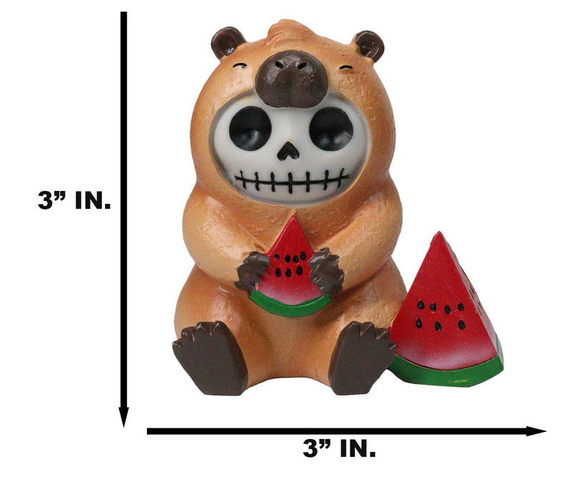 Furrybones Adorable Capybara With Watermelon Skeleton Figurine Furry Bones