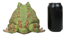 Amphibian Wildlife Realistic Green Bullfrog Frog In Stoic Posture Figurine 7"L