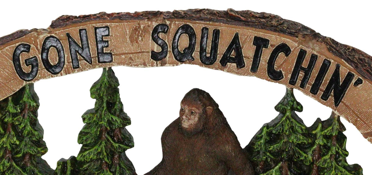 Rustic Forest Sasquatch Big Foot by Pine Trees Gone Squatchin' Wall Decor Plaque