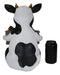 Sunflower Country Side Whimsical Holstein Cow With Welcome Sign Statue 13"Tall