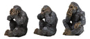 Forest Mythical See Hear Speak No Evil Sasquatch Big Foot Cryptid Apes Figurines