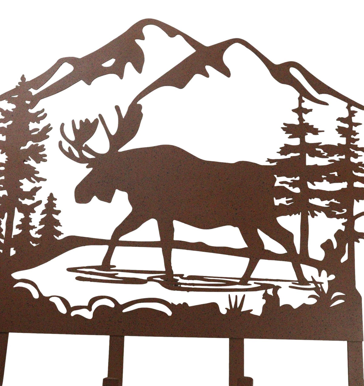 Rustic Western Moose Deer By Pine Forest Mountain 4-Peg Wooden Wall Hooks Plaque