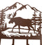 Rustic Western Moose Deer By Pine Forest Mountain 4-Peg Wooden Wall Hooks Plaque