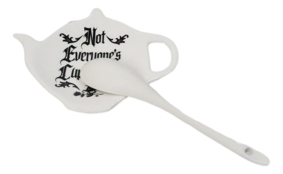 Pack Of 2 Wicca Not Everyone's Cup Of Tea Ceramic Tea Spoon Or Bag Holder Plates