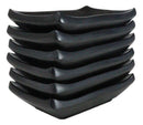 Pack Of 6 Ridged Matte Black Melamine Rectangular Condiment Sauce Dish 2oz