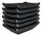 Pack Of 6 Ridged Matte Black Melamine Rectangular Condiment Sauce Dish 2oz