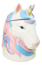 Sacred Purity White Unicorn With Rainbow Mane Horn Ceramic Cookie Jar Figurine