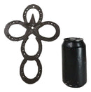 Set Of 2 Cast Iron Rustic Western Horseshoes And Lone Star Christian Wall Cross