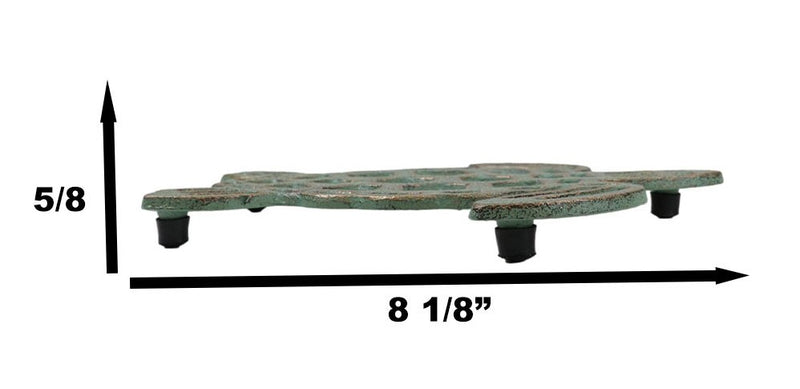 Nautical Marine Verdigris Giant Sea Turtle Rustic Cast Iron Wall Or Table Trivet