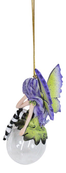 Dulcibelle Lavender Fae Bubble Rider Fairy Ornament Amy Brown Holiday Collection