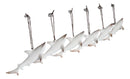Set Of 6 Antique White Sharks Ocean Marine Wall Hanging Decor Tree Ornaments