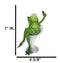 Green Queen Diva Lady Frog Taking Selfie Seated On Salon Chair Figurine 7"H