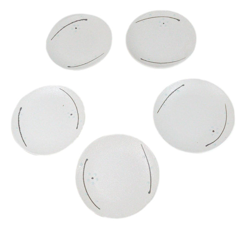 Set Of 6 Yukino Hana Snowflakes Round Appetizer Dessert Salad Ceramic Plates 6"D
