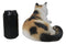Realistic Adorable Feline Shorthair Calico Cat Kitten Lying Statue14.25"L