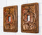 Set of 2 Western Tooled Floral Lace Faux Wood Wall Single Toggle Switch Plates