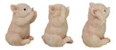 Rustic Country Hog Heavens See Hear Speak No Evil Piglet Pigs Figurines Set