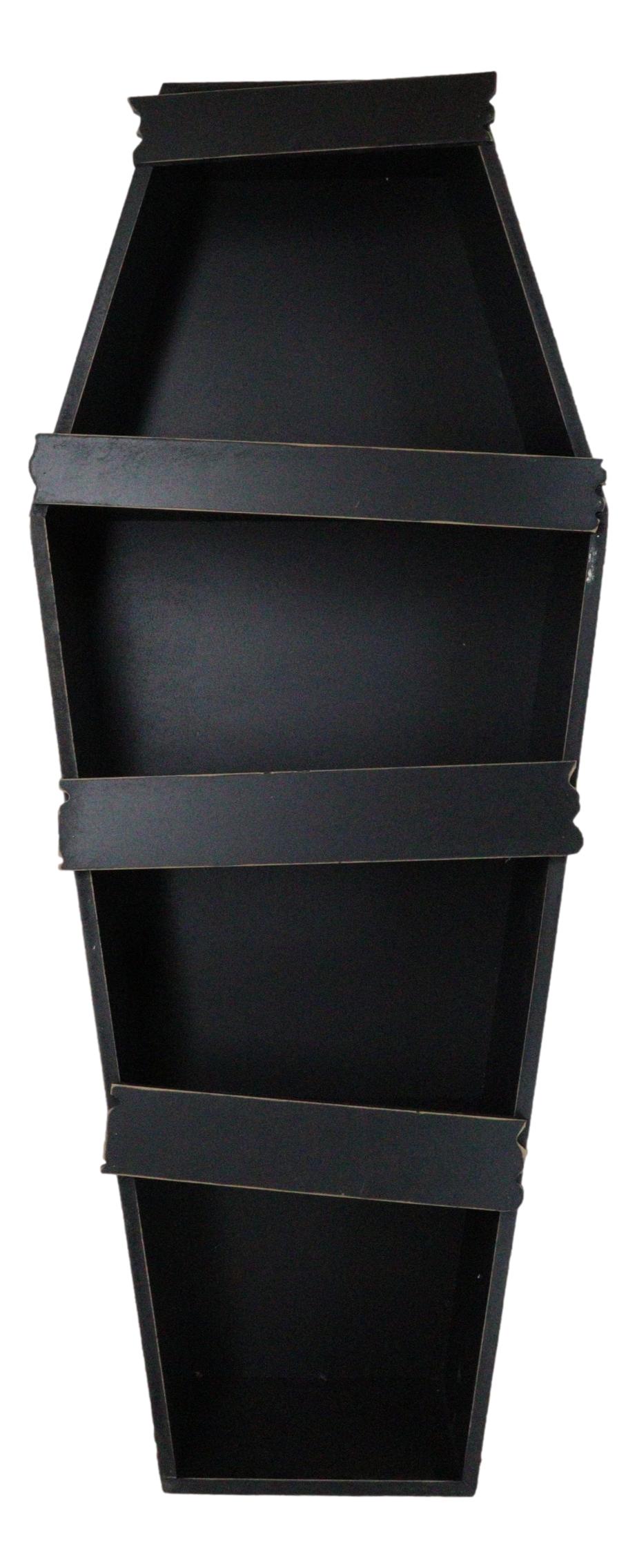 Gothic Graveyard Light Duty Black Coffin Casket Cabinet Shelving Wall Shelf 30'H