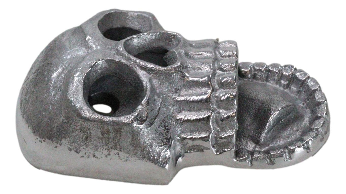 Silver Metal Bone Chilling Grinning Skull Skeleton Wall Beer Bottle Cap Opener
