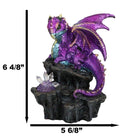 Purple Magenta Spyro Baby Dragon On Faux Geode LED Crystals Rock Figurine