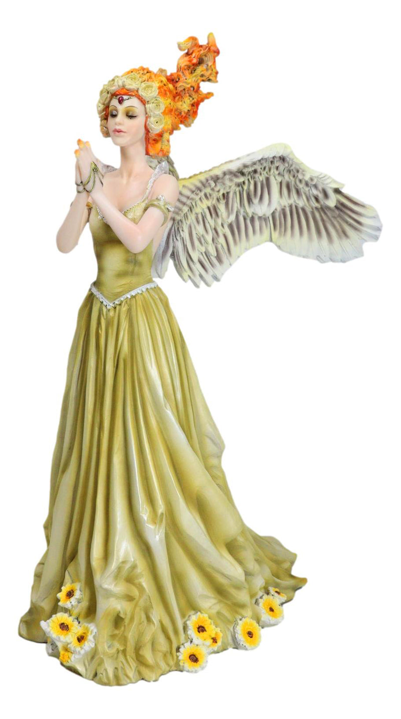 Nene Thomas Fire Element Spirit Of Flame Angel Fairy In Sunflower Gown Figurine