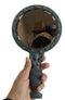 Wicca Triple Moon Spiral Goddess with Magical Ivy Leaves Sculptural Hand Mirror
