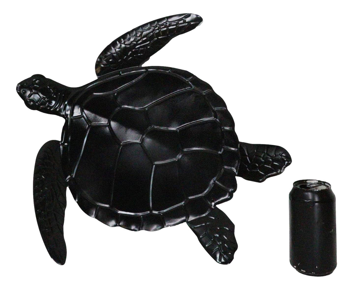 Marine Ocean Harmony Series Green Bermuda Elegant Sea Turtle Metal Wall Decor - Ebros Gift