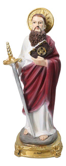 Christian Apostle Of Jesus Saint Paul Holding Sword And The Word Figurine 8"H
