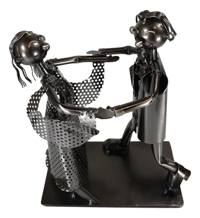 Tango Dancing Lover Couple Hand Made Metal Wine Bottle Holder Caddy Decor