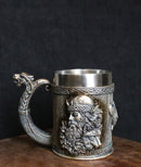 Norse Mythology Viking Berserker Warrior With Wolf Coffee Tankard Mug 16oz