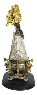 Our Lady of San Juan De Los Lagos Golden Crown And Angels Regal White Figurine